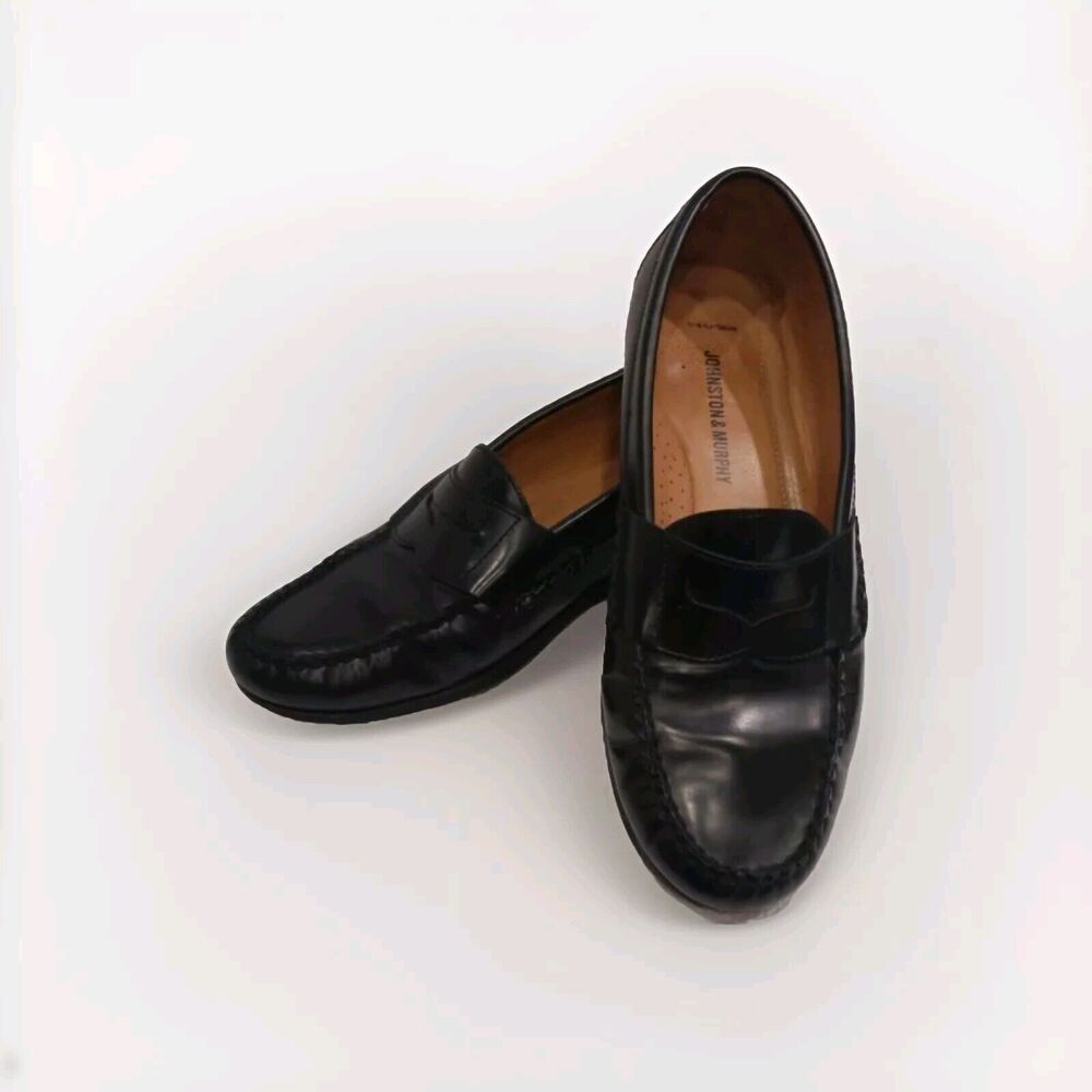 Johnston & Murphy Hayes Sz 9 M Penny Loafer Men’s Shoes Sheepskin Black 15-1091